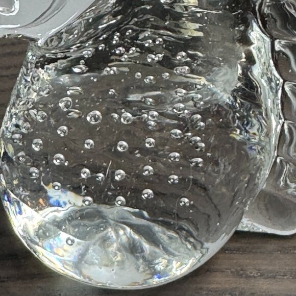 Clear Blown Glass Unicorn Ring Holder or Paperweight Controlled Bubbles *read* - Picture 3 of 7